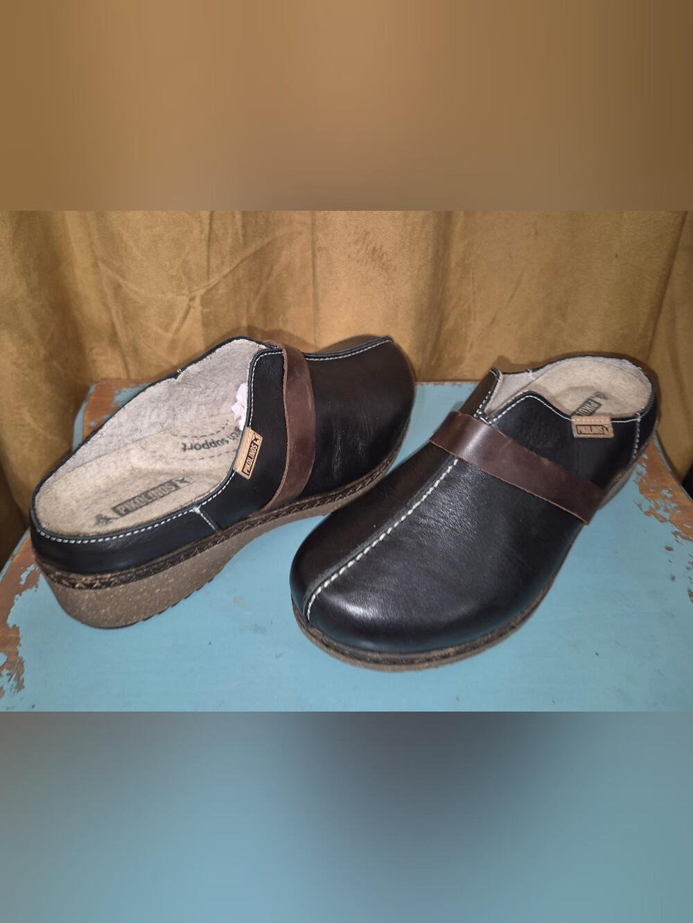 🔥Like-New Pikolinos Granada 37 7 US Women's Premium Calfskin Leather Clog Spain